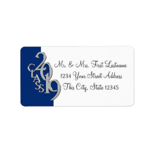 Klasse van 2019 Blue Silver Afstuderen Etiket