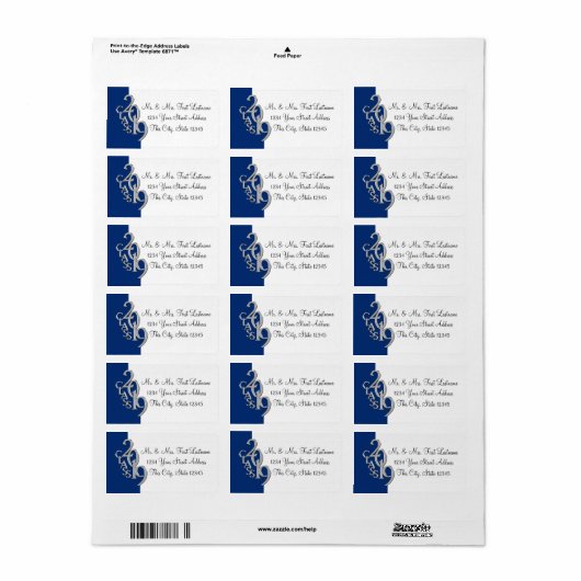 Klasse van 2019 Blue Silver Afstuderen Etiket (Full Sheet)