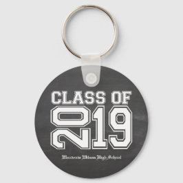 Klasse van 2019 Chalkboard Varsity Afstuderen Sleutelhanger