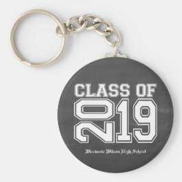 Klasse van 2019 Chalkboard Varsity Afstuderen Sleutelhanger