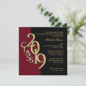 Klasse van 2019 Color Choice Afstuderen in goud Kaart (Staand voorkant)