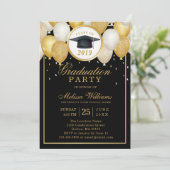 Klasse van 2019 Elegant modern zwart Afstuderen Kaart (Staand voorkant)