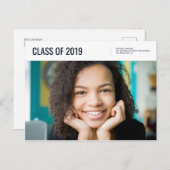 Klasse van 2019 | Foto-Afstuderen-uitnodiging Briefkaart (Voorkant / Achterkant)