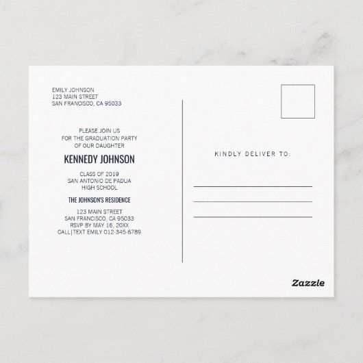 Klasse van 2019 | Foto-Afstuderen-uitnodiging Briefkaart (Achterkant)