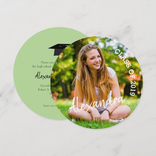 Klasse van 2019, Foto Graduation Party, Round Kaart (Voorkant / Achterkant)