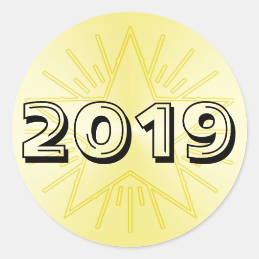 Klasse van 2019 Gold Star ronde Sticker door Janz (Voorkant)