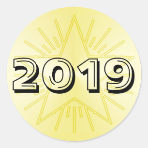 Klasse van 2019 Gold Star Round Sticker van Janz