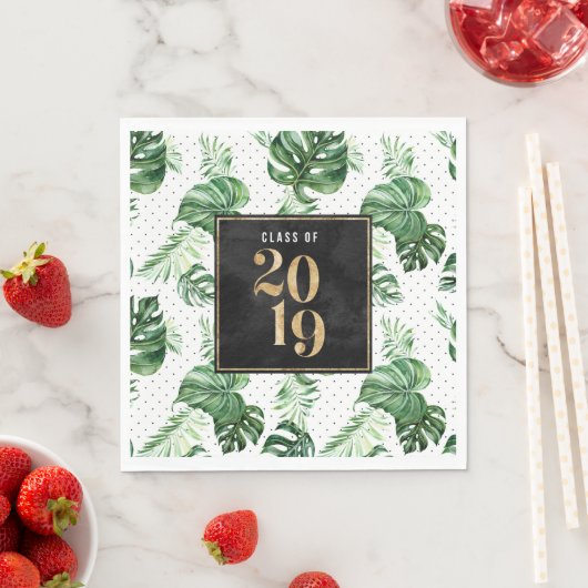 Klasse van 2019 Green Leaf Tropisch afstudeerder s Servet (Insitu)