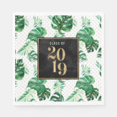 Klasse van 2019 Green Leaf Tropisch afstudeerder s Servet (Voorkant)