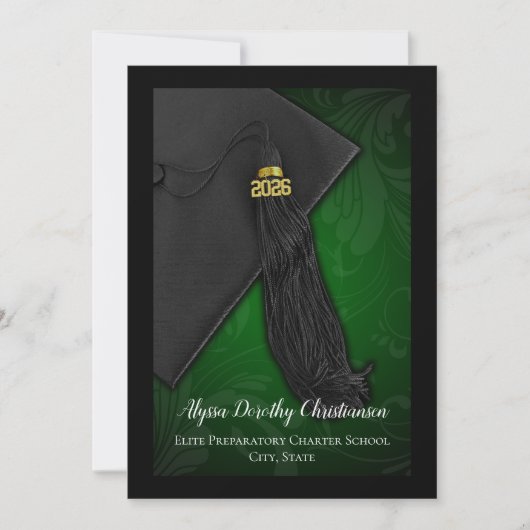 Klasse van 2019 Green Tassel College Graduation Kaart (Voorkant)