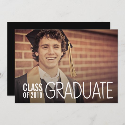 KLASSE VAN 2019 MANNETJES AFSTUDEERFEEST FOTO UITN KAART (Voorkant / Achterkant)