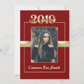 Klasse van 2019 Maroon & Gold Graduation Party Kaart (Voorkant)