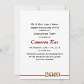 Klasse van 2019 Maroon & Gold Graduation Party Kaart (Achterkant)