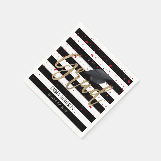 Klasse van 2019 Modern Stripes Afstuderen Servet (Hoek)