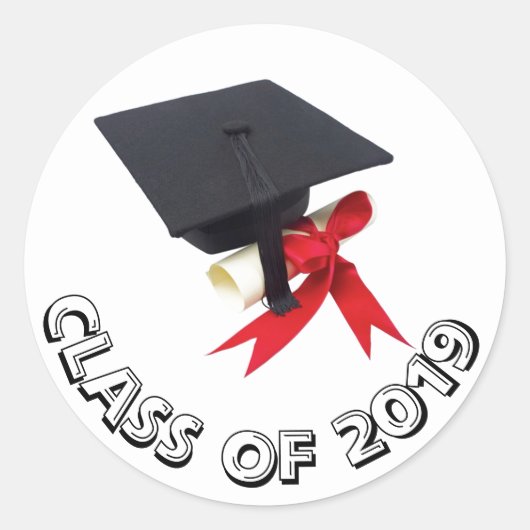 Klasse van 2019 Pet en Diploma Sticker door Janz (Voorkant)