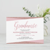 Klasse van 2019 | Roos Gold Faux Glitter Afstudere Kaart (Staand voorkant)