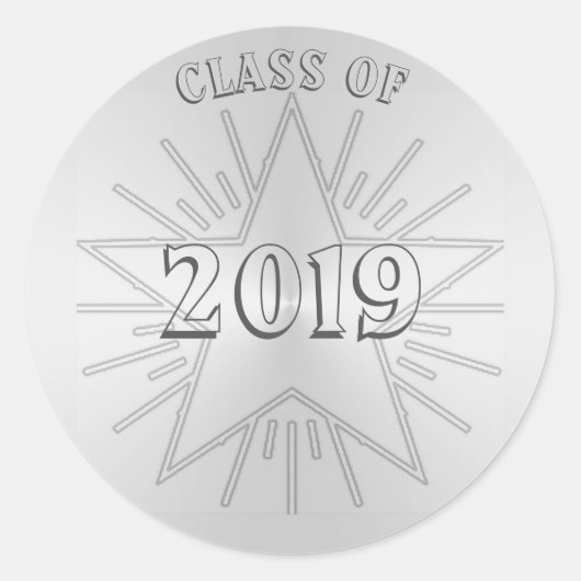 Klasse van 2019 Silver Star Sticker door Janz (Voorkant)