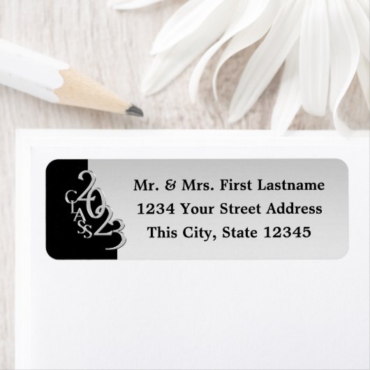 Klasse van 2019 Zilver en zwart Afstuderen Etiket (Insitu)