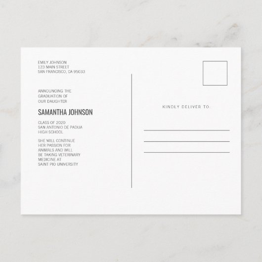 Klasse van 2020 | Aankondiging foto-Afstuderen (Achterkant)