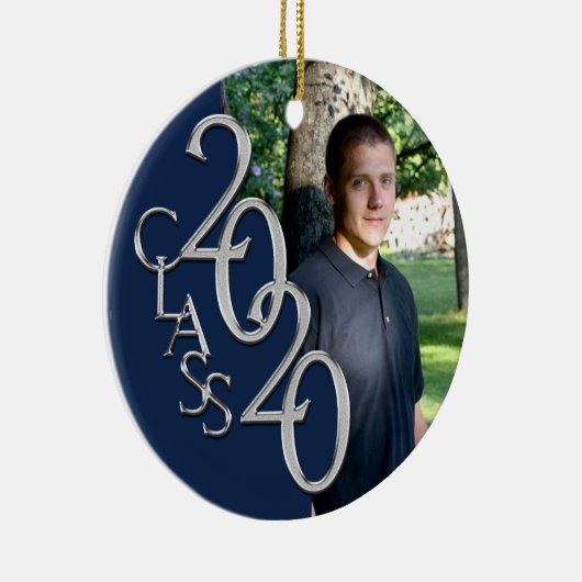 Klasse van 2020 Afstuderen Foto Keepomwille Silver Keramisch Ornament (Rechts)