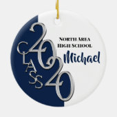 Klasse van 2020 Afstuderen Foto Keepomwille Silver Keramisch Ornament (Achterkant)