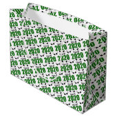 Klasse van 2020 Afstuderen Gift Bag (groene Petten Groot Cadeauzakje (Achterkant Gekanteld)