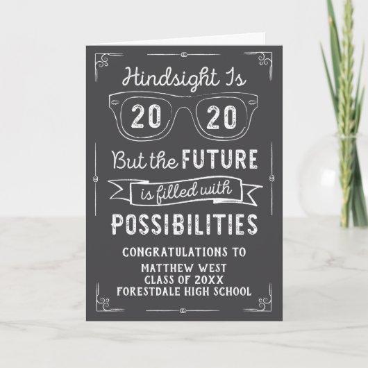Klasse van 2020 Afstuderen Hindsight is 2020 Kaart (Voorkant)