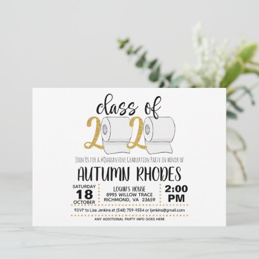 Klasse van 2020 Afstuderen Invitation - Funny TP G Kaart (Staand voorkant)