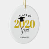 Klasse van 2020 Afstuderen Modern Gold en Black Keramisch Ornament (Rechts)