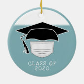 Klasse van 2020 Afstuderen Pet met gezichtsmasker Keramisch Ornament (Achterkant)