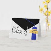 Klasse van 2020 Afstuderen Tassel Kaart (blauw) (Gele Bloem)