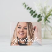 Klasse van 2020 Foto High School Afstuderen Aankondigingskaart (Staand voorkant)