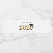 Klasse van 2020 Gefeliciteerd Afstuderen Waterfles Etiket (Enkel label)