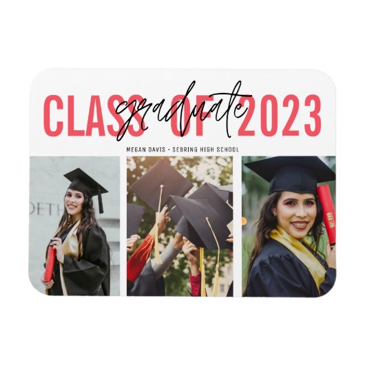 Klasse van 2020 High School Afstuderen Foto Magneet (Horizontaal)
