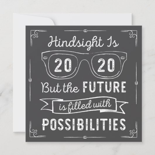 Klasse van 2020 Hindsight 2020 Geen foto Afstudere Kaart (Voorkant)