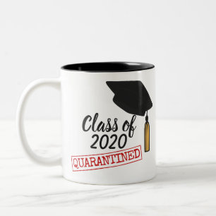 Klasse van 2020, in quarantaine gehouden goudbril tweekleurige koffiemok