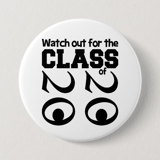 KLASSE VAN 2020 knoop, groot Ronde Button 7,6 Cm (Voorkant)