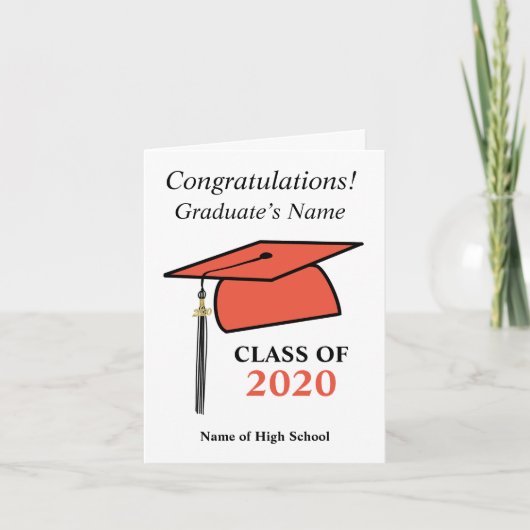 Klasse van 2020, pet voor foto- en middelbare-scho aankondiging (Voorkant)