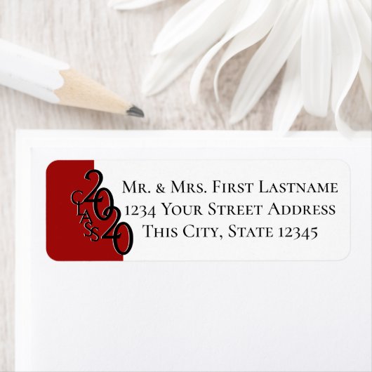 Klasse van 2020 Rood Afstuderen Etiket (Insitu)