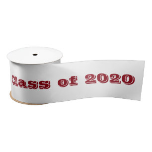 Klasse van 2020 Rood op wit satijnlint van Janz Satijnen Lint
