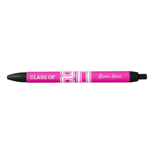 Klasse van 2020 Roze Zwarte Inkt Pen (Voorkant)