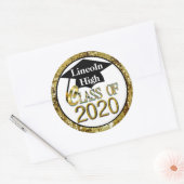 Klasse van 2020 sprankelende gouden Afstuderen afd Ronde Sticker (Envelop)
