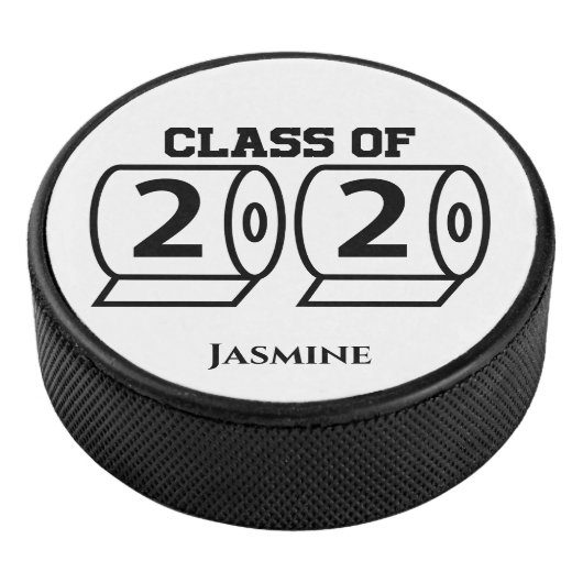 Klasse van 2020 Toilet Paper Custom Name Afstudere Hockey Puck (3/4)
