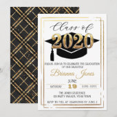 Klasse van 2020 zwart-wit Afstuderen Kaart (Voorkant / Achterkant)