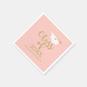 Klasse van 2021 Afstudeerder Pet Gouden Glitter Ca Servet (Hoek)