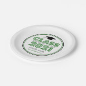 Klasse van 2021 Afstuderen Borden (groen) Papieren Bordje (Gekanteld)