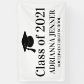 Klasse van 2021 Afstuderen Eenvoudig Typografiescr Spandoek (Verticaal)