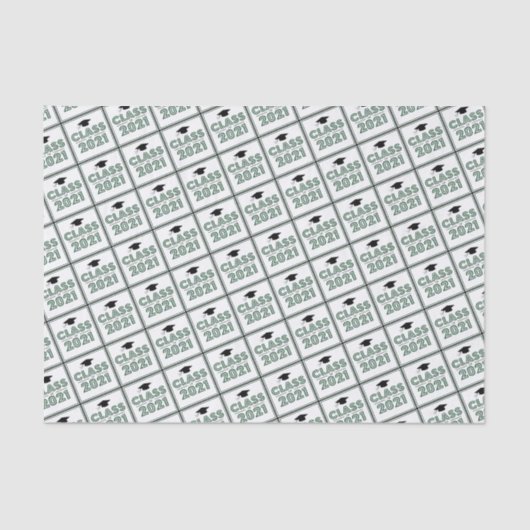 Klasse van 2021 Afstuderen (Emerald) Tissuepapier (Voorkant)