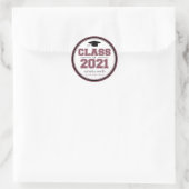 Klasse van 2021 Afstuderen Favor (Maroon) Ronde Sticker (Tas)