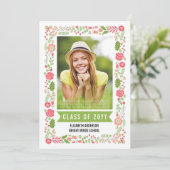 Klasse van 2021 afstuderen foto aan de florale ran kaart (Staand voorkant)